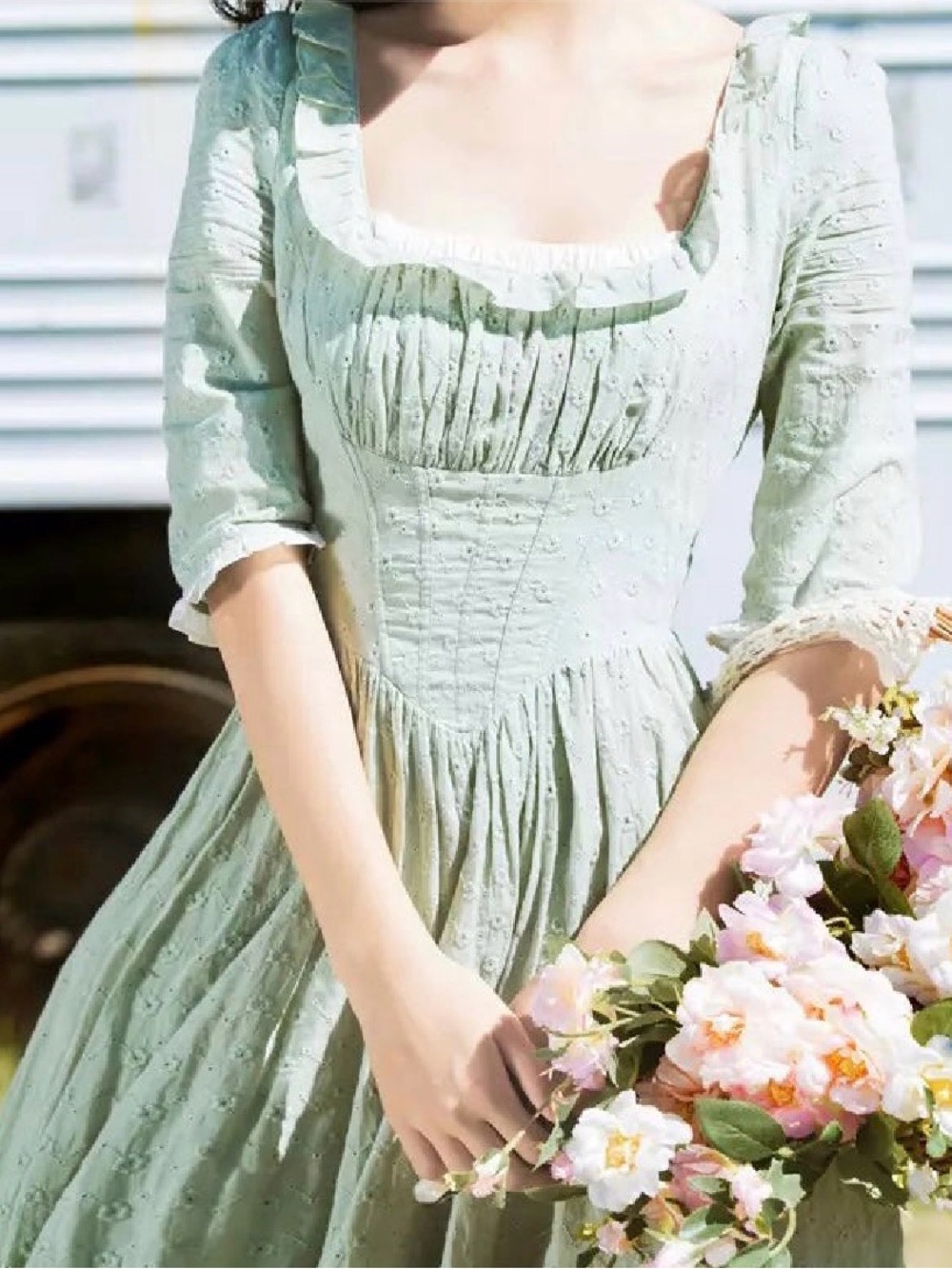 Green Cottagecore Maxi Dress